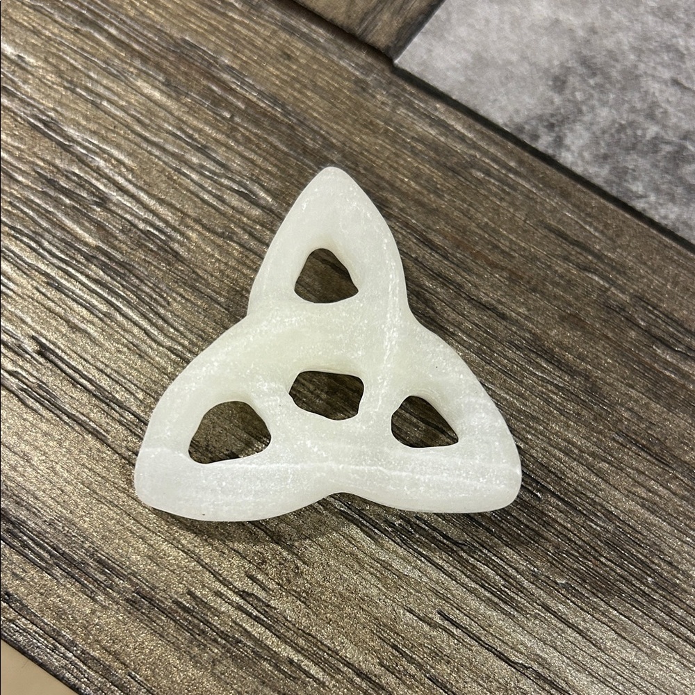 Calcite Carved Crystal Celtic Triquetra knot